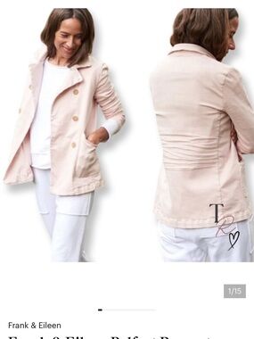 Frank & Eileen light pink triple fleece Belfast blazer jacket S
